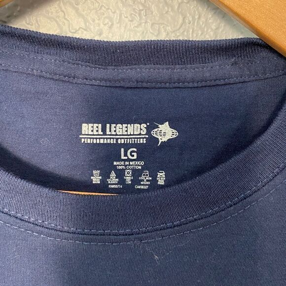 Reel Legends Flat Water Titan Navy Blue T-Shirt - Picture 5 of 7